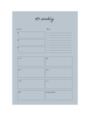 weekly (Sean and Sea) planner. 