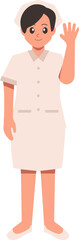 Say Hello Female Nurse Illustration Vector