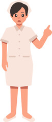 Pointing Female Nurse Illustration Vector