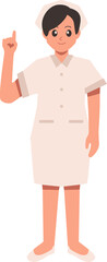 Pointing Female Nurse Illustration Vector