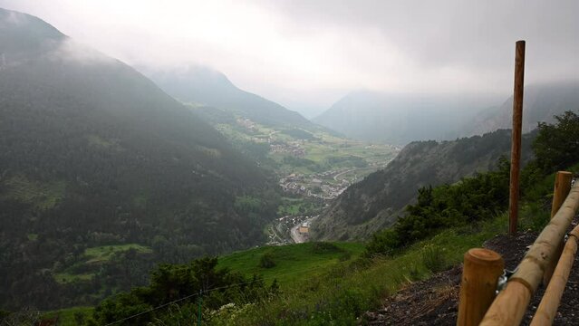 The longest Tibetan bridge in Europe, 600 meters long and 200 meters high in the Parish of Canillo in Andorra.