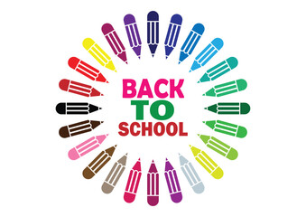 Back To School. Holiday concept. Template for background, banner, card, poster with text inscription. Vector illustration.