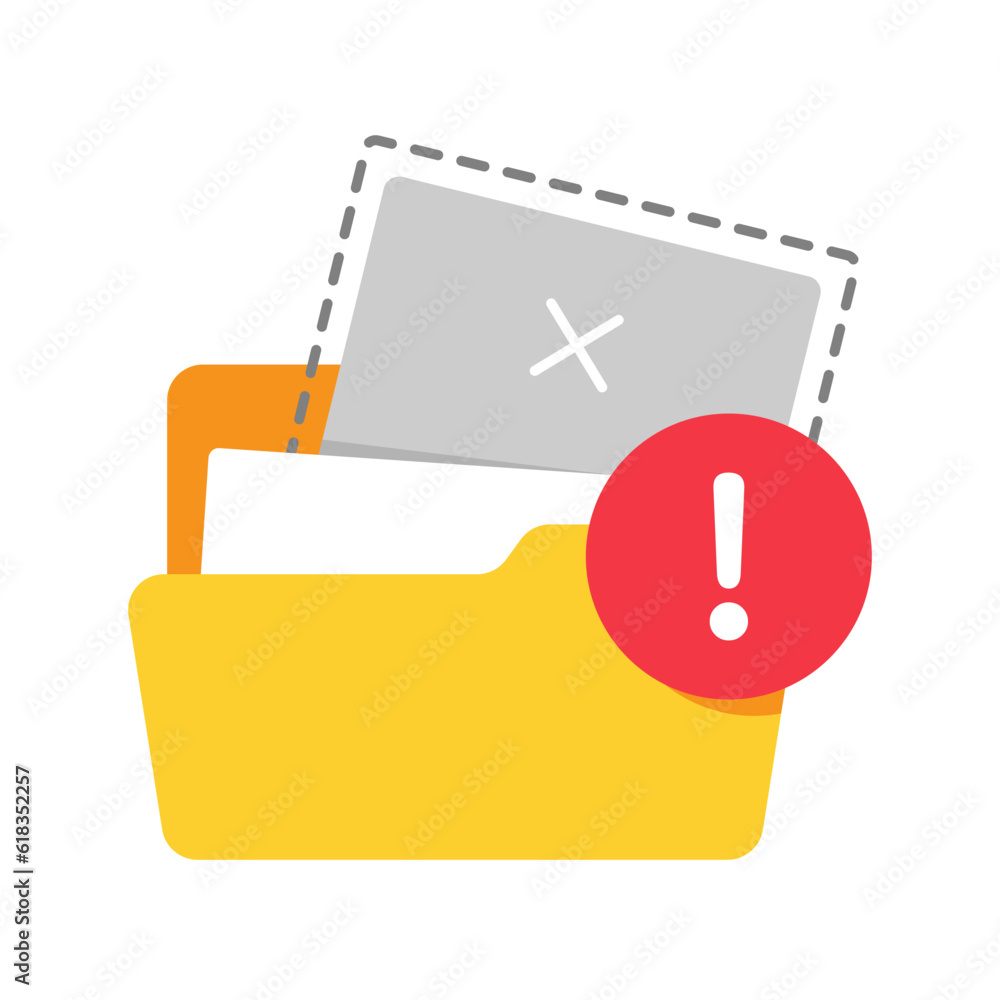 Poster incomplete documents or data concept illustration flat design vector eps10. simple and modern graphi