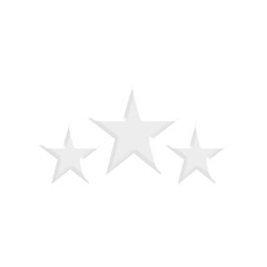 white 3 star icon illustration for twigs and others