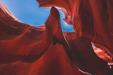 Inside Lower Antelope slot carved  Canyon in Page, Arizona