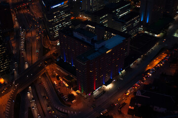 Vista panorámica nocturna de Bogotá