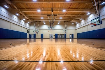 indoor basketball court ball photoraphy Generated AI