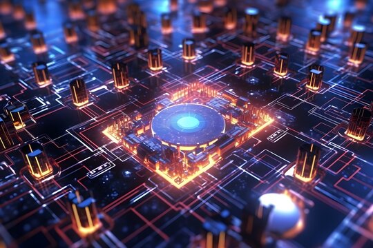 Artificial Intelligence Background, Futuristic Tech Illustration