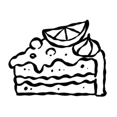 fruit cake drawing, greeting card decoration icon
