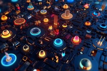 Abstract AI Design, Illuminated Technology Background