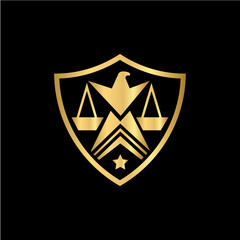 Law and eagle icon combination lawyer service logo design. American law firm logo design.