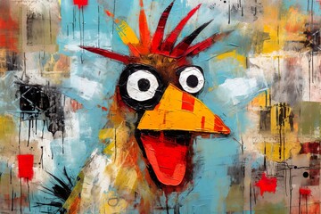 Abstract Rooster Hei Hei - Artistic Fusion!