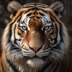 Naklejka premium tiger head close up