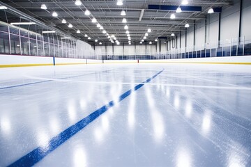 indoor ice skating rink arena flat lay design ideas photoraphy Generated AI - obrazy, fototapety, plakaty
