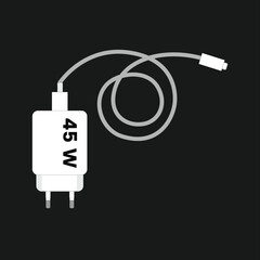 charger smartphone type c super fast black and white