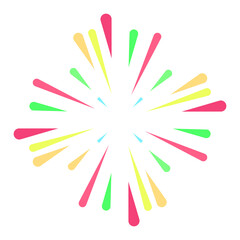 Abstract cartoon colorful fireworks 