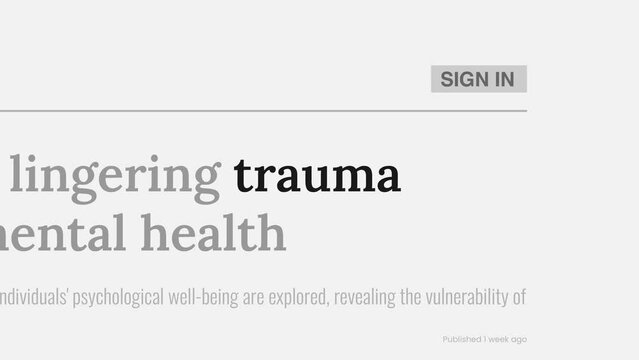 Trauma mention on headlines of online news publications