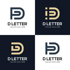 Set of abstract initial letter D logo design template. icons for business of luxury, elegant, simple