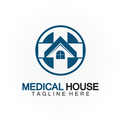 Medical house healthcare logo vector design template