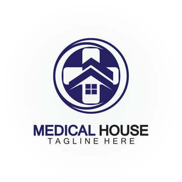 Medical house healthcare logo vector design template