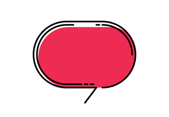 Fototapeta na wymiar Creative Speech Bubble with Black Line for Text Box Vector Illustration