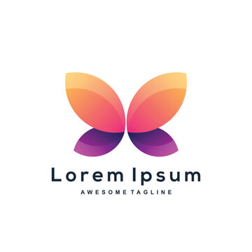 Butterfly gradient logo design colorful