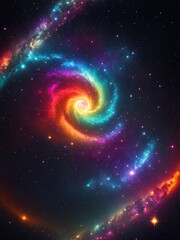 Obraz premium An epic illustration of a beautiful Nebulosa galaxy with vibrant colors, hundreds of stars and multiple planets, evoking a sense of awe and wonder.