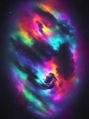 An epic illustration of a beautiful Nebulosa galaxy with vibrant colors, hundreds of stars and multiple planets, evoking a sense of awe and wonder.