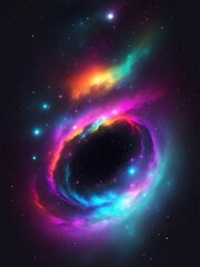 An epic illustration of a beautiful Nebulosa galaxy with vibrant colors, hundreds of stars and multiple planets, evoking a sense of awe and wonder.
