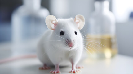 Workplace modern laboratory for molecular biology test mouse with Generative AI 