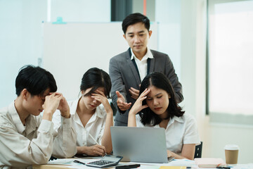 business people having problem in office