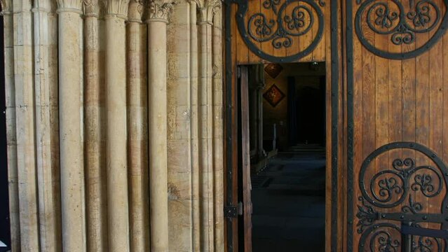 Monastery Church Hidden Wooden Door For Secret Society Inner Sanctum