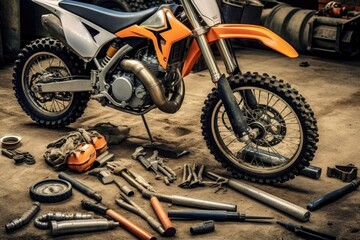 motor cross tools and tools and equipment photography