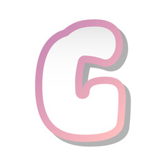 Letter G isolated on white background. Vector illustration