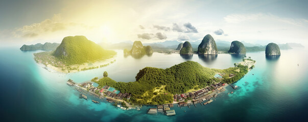Fototapeta na wymiar panorama of tropical islands