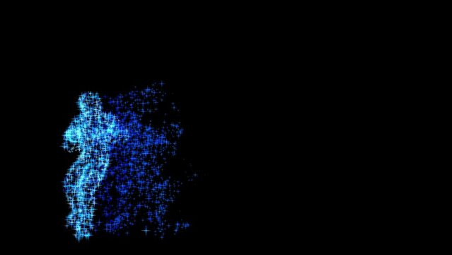 Quarterback Football made of stars fading in and out with an Alpha Channel