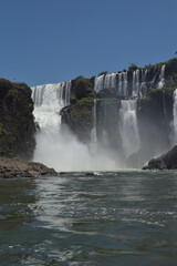 The beautiful natural landscape full of life of the Iguazu falls in Misiones Argentina