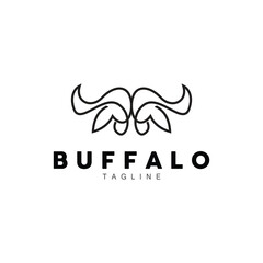 Buffalo Logo, Livestock Farm Animal Vector, Buffalo Head Design Simple Template Silhouette