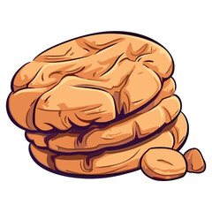 Fresh cookies stack, healthy meal symbol icon