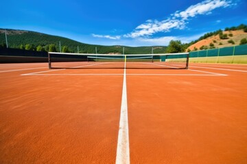 outdoor tennis court tools and equipment photography