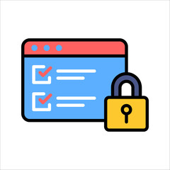 Data Protection icon, privacy, and internet security vector concept, vector illustration on white background