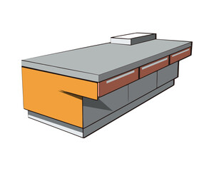 Flat isolated kitchen cabinet vector icon