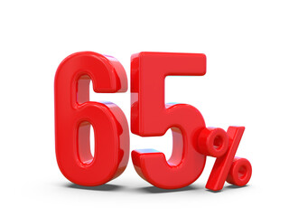 Promotion 65 Percent Red Number