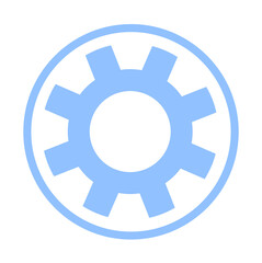 gear icon on metal internet button