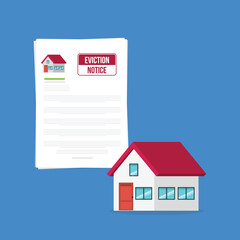 House with an eviction notice document