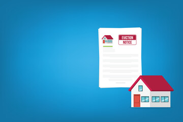 House with an eviction notice document