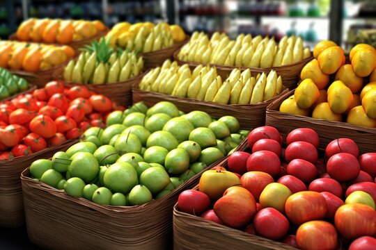 realistic fruits market design ideas photography