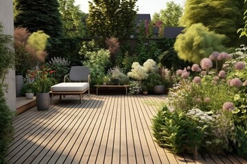 Obraz premium realistic garden on the terrace design ideas photography