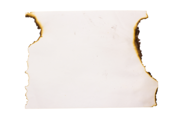old paper fire isolated on white background, clipping path