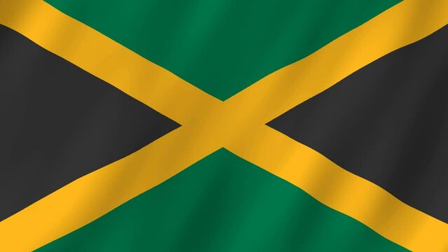 Flag of the Jamaica waving animation. looping National Jamaica flag animation background 4k
